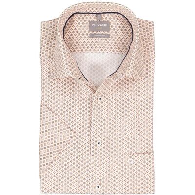 OLYMP Herren Kurzarmhemd orange Baumwolle gemustert 44 OLYMP Herren Kurzarmhemd orange Baumwolle gemustert 44
