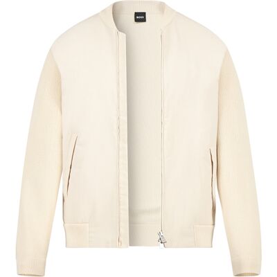 BOSS Black Herren Jacke weiß Baumwolle unifarben XL BOSS Black Herren Jacke weiß Baumwolle unifarben XL