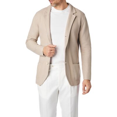 BOGGI MILANO Herren Strick-Sakko beige 56 (XXL) BOGGI MILANO Herren Strick-Sakko beige 56 (XXL)