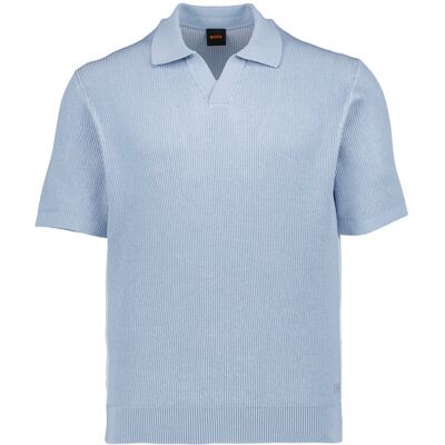 BOSS Orange Herren Polo-Shirt blau meliert S BOSS Orange Herren Polo-Shirt blau meliert S