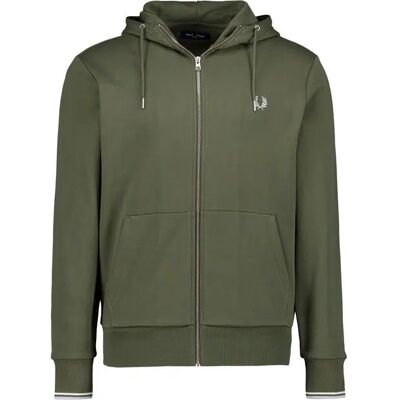 Fred Perry Herren Sweatjacke grün unifarben L Fred Perry Herren Sweatjacke grün unifarben L