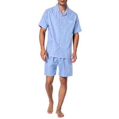 Novila Herren Pyjama blau Baumwolle unifarben 54 (XL) Novila Herren Pyjama blau Baumwolle unifarben 54 (XL)