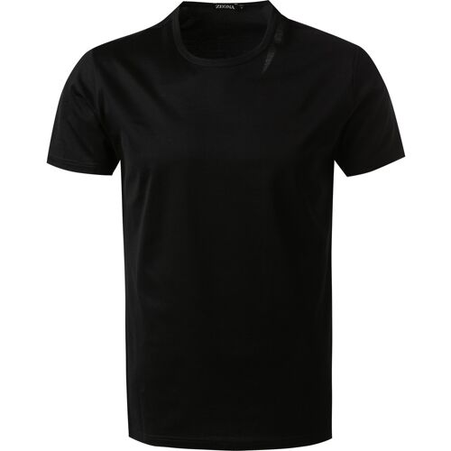 Ermenegildo Zegna Herren T-Shirt schwarz Reine Baumwolle unifarben 8 (XXL)