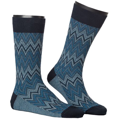 MISSONI Herren Socken blau Baumwolle & Mix Gemustert 44/45 (L)