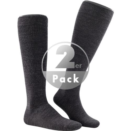 Hudson Herren Socken grau Schur-Wolle unifarben 39-42