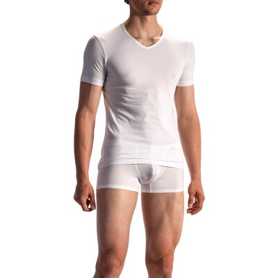 Olaf Benz Herren V-Shirt weiß Baumwolle unifarben 4 (S) Olaf Benz Herren V-Shirt weiß Baumwolle unifarben 4 (S)