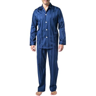 DEREK ROSE Herren Pyjama Set blau Baumwolle & Mix Gestreift Classic Fit XXL DEREK ROSE Herren Pyjama Set blau Baumwolle & Mix Gestreift Classic Fit XXL