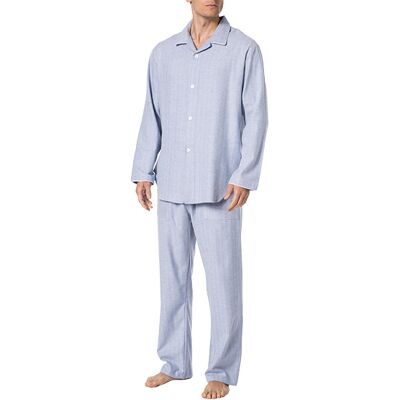 Novila Herren Pyjama blau Flanell gemustert 50 (M) Novila Herren Pyjama blau Flanell gemustert 50 (M)