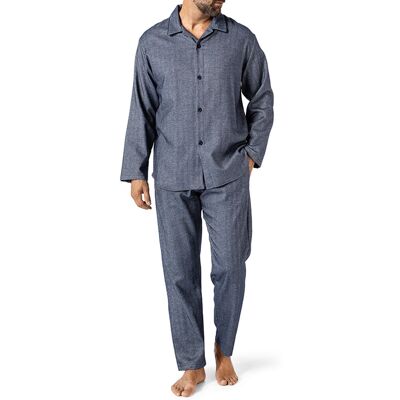 Novila Herren Pyjama blau Flanell gemustert 54 (XL) Novila Herren Pyjama blau Flanell gemustert 54 (XL)