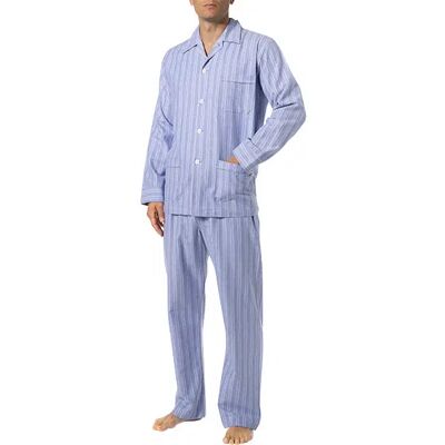 DEREK ROSE Herren Pyjama Set blau Baumwolle & Mix Gestreift L DEREK ROSE Herren Pyjama Set blau Baumwolle & Mix Gestreift L