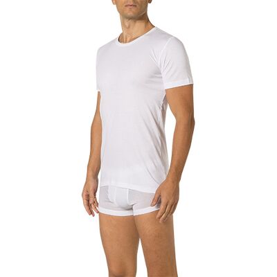 Novila Herren T-Shirt weiß Baumwolle unifarben 5 (M) Novila Herren T-Shirt weiß Baumwolle unifarben 5 (M)