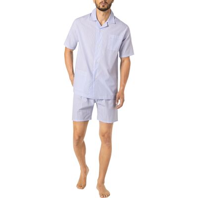 Novila Herren Pyjama blau Stoff gestreift 54 (XL) Novila Herren Pyjama blau Stoff gestreift 54 (XL)