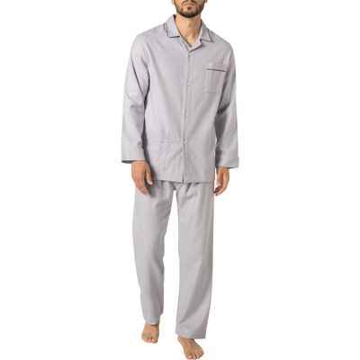Novila Herren Pyjama grau Flanell meliert 50 (M) Novila Herren Pyjama grau Flanell meliert 50 (M)