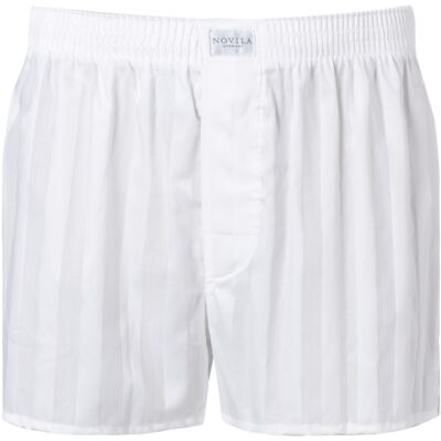 Novila Herren Boxershorts weiß Baumwolle gestreift 58 Novila Herren Boxershorts weiß Baumwolle gestreift 58