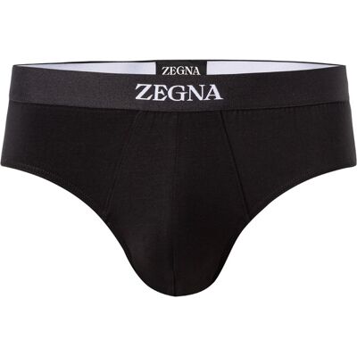 Ermenegildo Zegna Herren Slip schwarz Baumwolle unifarben 6 (L) Ermenegildo Zegna Herren Slip schwarz Baumwolle unifarben 6 (L)
