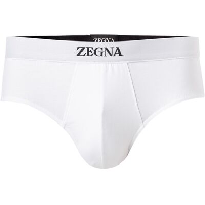 Ermenegildo Zegna Herren Stretch Baumwolle Midi Slip - Weiß & Medium Ermenegildo Zegna Herren Stretch Baumwolle Midi Slip - Weiß & Medium