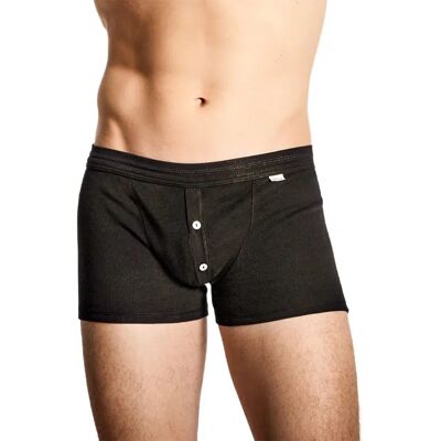 Schiesser Revival Herren Shorts schwarz Baumwolle unifarben 4 (S) Schiesser Revival Herren Shorts schwarz Baumwolle unifarben 4 (S)