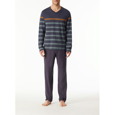Schiesser Herren Pyjama grau Jersey-Baumwolle gestreift 54 (XL) Schiesser Herren Pyjama grau Jersey-Baumwolle gestreift 54 (XL)