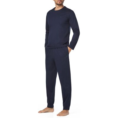EMPORIO ARMANI Herren Pyjama blau Jersey-Baumwolle unifarben M EMPORIO ARMANI Herren Pyjama blau Jersey-Baumwolle unifarben M