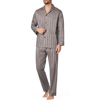 Novila Herren Pyjama braun Baumwolle gestreift 54 (XL) Novila Herren Pyjama braun Baumwolle gestreift 54 (XL)