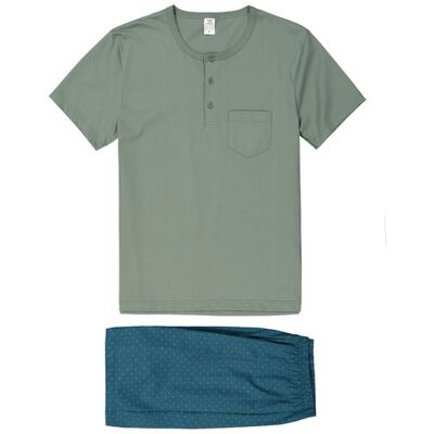 CALIDA Herren Pyjama grün Jersey-Baumwolle Gemustert XL CALIDA Herren Pyjama grün Jersey-Baumwolle Gemustert XL