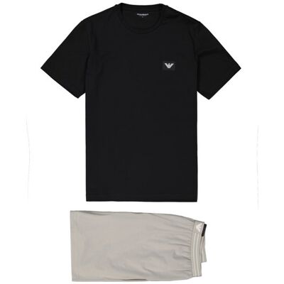 EMPORIO ARMANI Herren Pyjama grau Jersey-Baumwolle gemustert XL EMPORIO ARMANI Herren Pyjama grau Jersey-Baumwolle gemustert XL