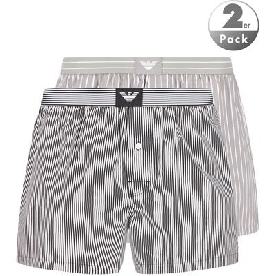 EMPORIO ARMANI Herren Boxershorts grau Mikrofaser gestreift 7 (XL) EMPORIO ARMANI Herren Boxershorts grau Mikrofaser gestreift 7 (XL)