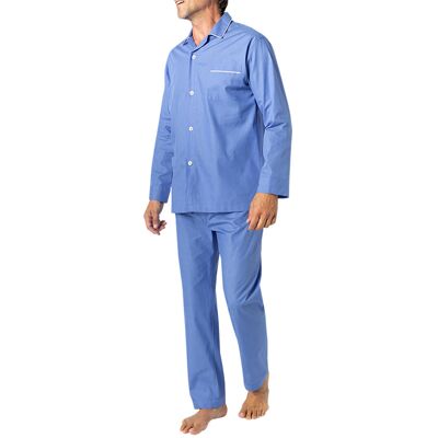 Novila Herren Pyjama blau Baumwolle meliert 50 (M) Novila Herren Pyjama blau Baumwolle meliert 50 (M)