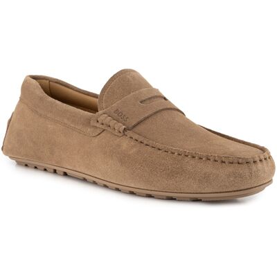 BOSS Black Herren Mokassins beige Nubuk-/Veloursleder 45 (10,5) BOSS Black Herren Mokassins beige Nubuk-/Veloursleder 45 (10,5)