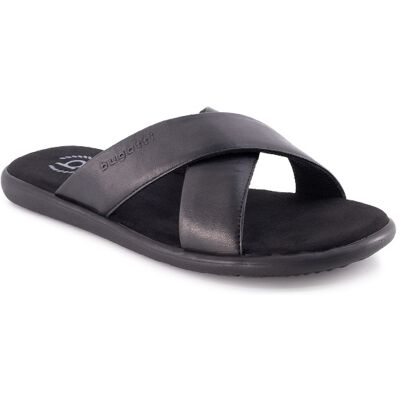 bugatti Herren Pantoletten schwarz Glattleder 44 (9,5) bugatti Herren Pantoletten schwarz Glattleder 44 (9,5)
