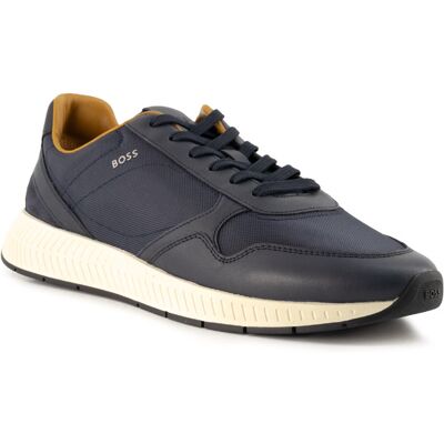 BOSS Black Herren Sneaker blau Glattleder 45 (10,5) BOSS Black Herren Sneaker blau Glattleder 45 (10,5)