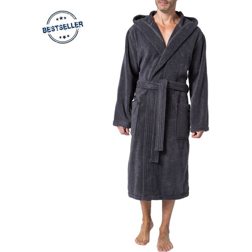 JOOP! Herren Bademantel grau Baumwolle & Mix unifarben M