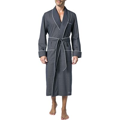 DEREK ROSE Herren Hausmantel blau Baumwolle gemustert M DEREK ROSE Herren Hausmantel blau Baumwolle gemustert M