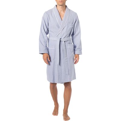 Novila Herren Hausmantel blau Baumwolle L Novila Herren Hausmantel blau Baumwolle L