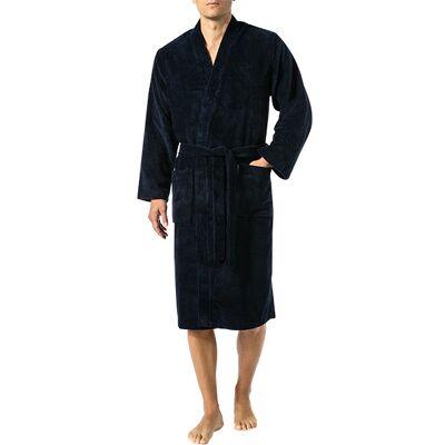 Morgenstern Herren Bademantel blau Baumwolle unifarben M Morgenstern Herren Bademantel blau Baumwolle unifarben M