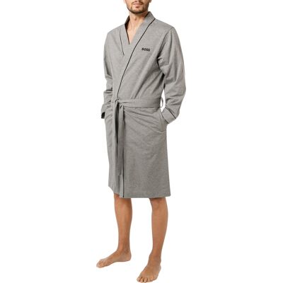 BOSS Black Herren Bademantel grau Baumwolle unifarben XL BOSS Black Herren Bademantel grau Baumwolle unifarben XL
