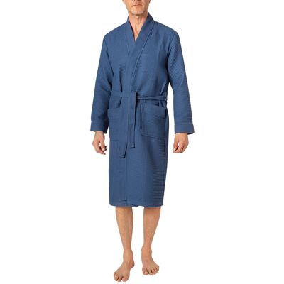 Morgenstern Herren Bademantel blau unifarben S Morgenstern Herren Bademantel blau unifarben S