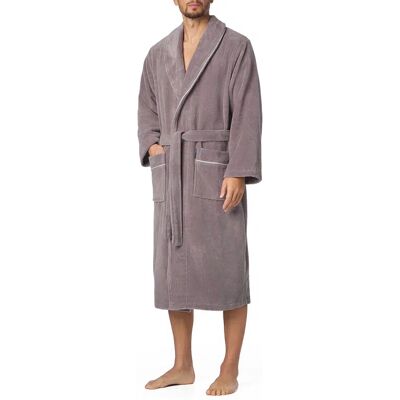 Morgenstern Herren Bademantel braun Baumwolle unifarben L Morgenstern Herren Bademantel braun Baumwolle unifarben L