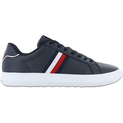 Tommy Hilfiger Corporate Leather Cup Stripes - Herren Schuhe Blau FM0FM04732DW5 Blau 42 Tommy Hilfiger Corporate Leather Cup Stripes - Herren Schuhe Blau FM0FM04732DW5 Blau 42