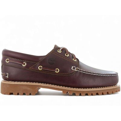 Timberland Authentic 3-Eye Lug - handgenähter Bootsschuh für Herren in Burgunderrot Leder Schuhe TB050009-648 Rot 41.5 Timberland Authentic 3-Eye Lug - handgenähter Bootsschuh für Herren in Burgunderrot Leder Schuhe TB050009-648 Rot 41.5