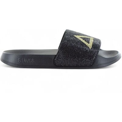 SUN68 Slippers LOGO STRASS - Damen Sandalen Pantoletten Slides Badesandalen X35205-11 Schwarz 41 SUN68 Slippers LOGO STRASS - Damen Sandalen Pantoletten Slides Badesandalen X35205-11 Schwarz 41