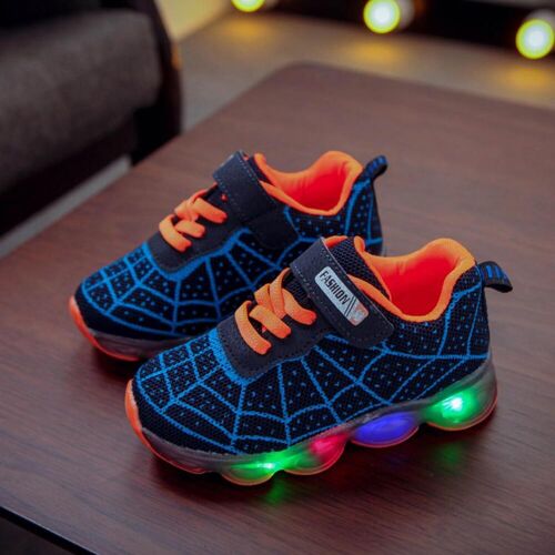 CoolJacket Jungen Sneaker Mädchen Kinder Led Schuhe Mit Lichter Sneaker 2020 Frühling Herbst Schuhe Kinder Kleinkind Baby Mädchen Schuhe 32 blau