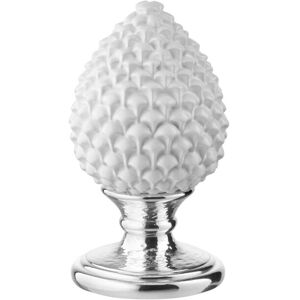 Valenti Argenti Sizilianischer Tannenzapfen Skulptur Silberner Sockel Weiß Valenti Argenti Sizilianischer Tannenzapfen Skulptur Silberner Sockel Weiß