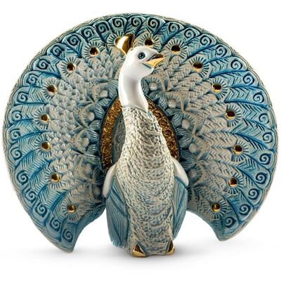 Weiße Pfau Keramikskulptur von Rosa Rinconada - Handgefertigt aus Uruguay Weiße Pfau Keramikskulptur von Rosa Rinconada - Handgefertigt aus Uruguay