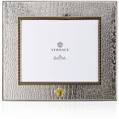 Versace Krokodil-Fotorahmen mit Goldener Medusa 20 x 15 cm - VERSACE Versace Krokodil-Fotorahmen mit Goldener Medusa 20 x 15 cm - VERSACE