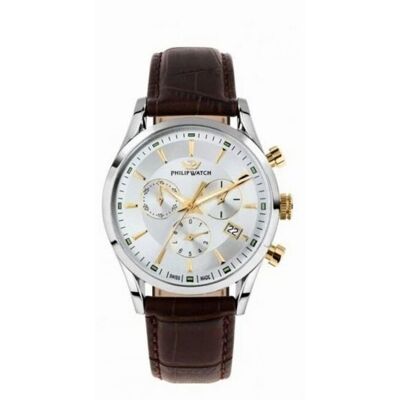 Philip Watch Herrenuhr Sunray Silbernes Zifferblatt mit Golddetails R8271908009 - Philip Watch Philip Watch Herrenuhr Sunray Silbernes Zifferblatt mit Golddetails R8271908009 - Philip Watch