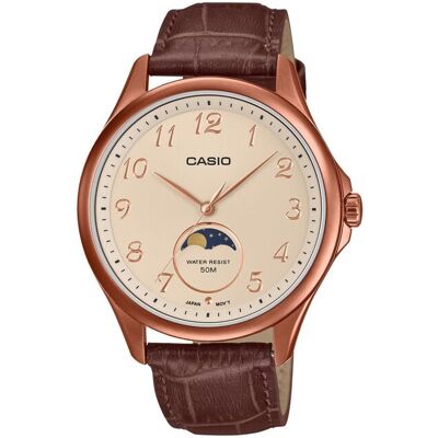 Orologio da Polso Analogico Unisex Indicatore Fasi Lunari Cinturino in Vera Pelle MTP-M305L-1AVER - CASIO Orologio da Polso Analogico Unisex Indicatore Fasi Lunari Cinturino in Vera Pelle MTP-M305L-1AVER - CASIO