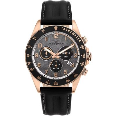 Philip Watch Caribe Sport Herren-Uhr – Schwarze Lünette, Graues Meteoritzifferblatt R8271607003 - Philip Watch Philip Watch Caribe Sport Herren-Uhr – Schwarze Lünette, Graues Meteoritzifferblatt R8271607003 - Philip Watch