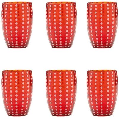 Zafferano Perle Rot-Becherglas Satz von 6 Stück - Zafferano Zafferano Perle Rot-Becherglas Satz von 6 Stück - Zafferano