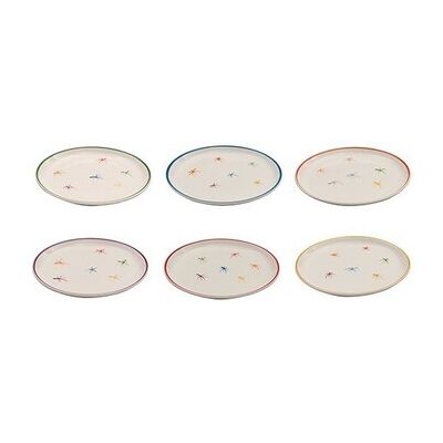 Zafferano Set mit 6 Sternenmuster Steingut-Tellern - Geschirrset Zafferano Set mit 6 Sternenmuster Steingut-Tellern - Geschirrset